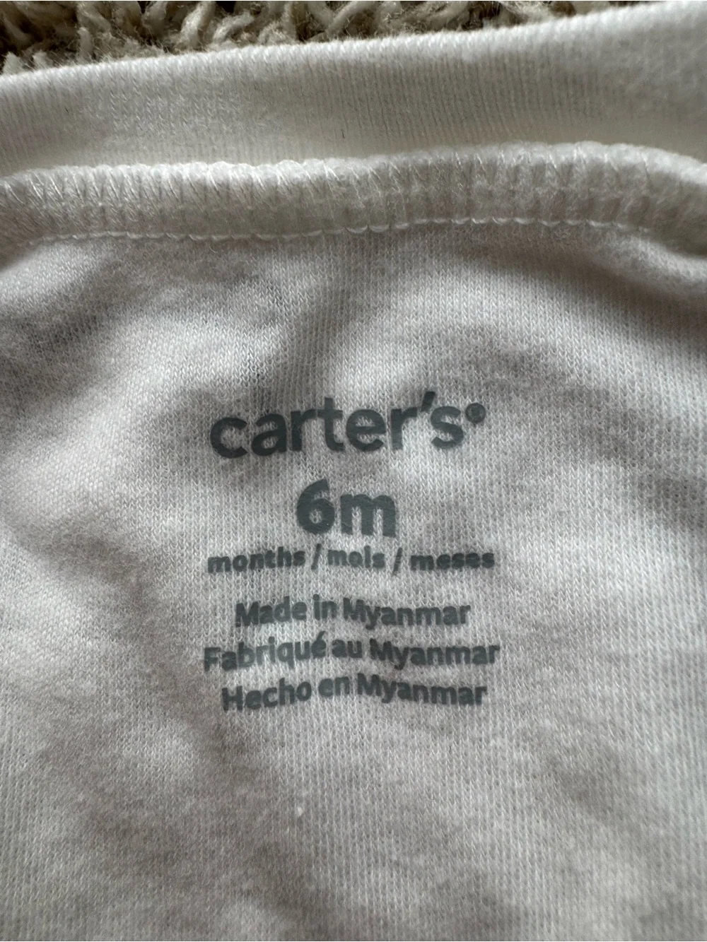 Carter’s Baby Footed Zip Sleeper Crocodile Hippo Turtle Print White 6M